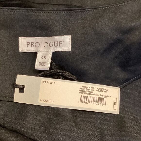 NWT Prologue Womens Blouse Black Faux Wrap 4X - Picture 8 of 9